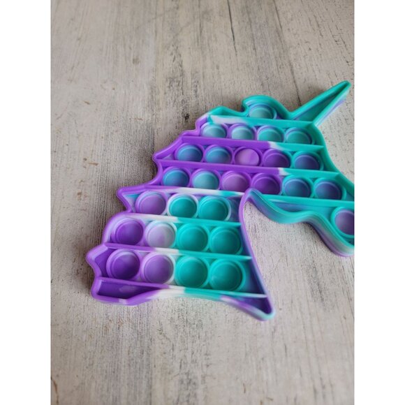 Unicorn pop it purple blue silicone toy figure fidget - Picture 2 of 8